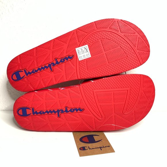 Champion Slides Red Sz 11 Men's w Logo - Picture 5 of 5